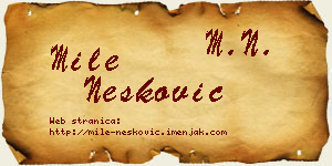 Mile Nešković vizit kartica